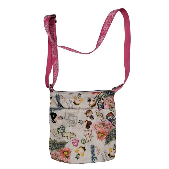 Harajuku Lovers Cute Cartoon Graphics Pink Strap Twee Crossbody Satchel Bag - Picture 1 of 12